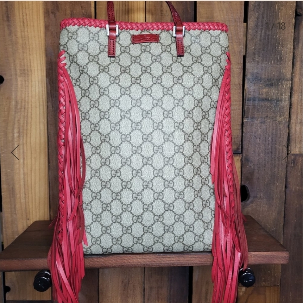 Gucci Bag and Red Fringe Tote Louis Vuitton Braided Vintage Boho Western Style